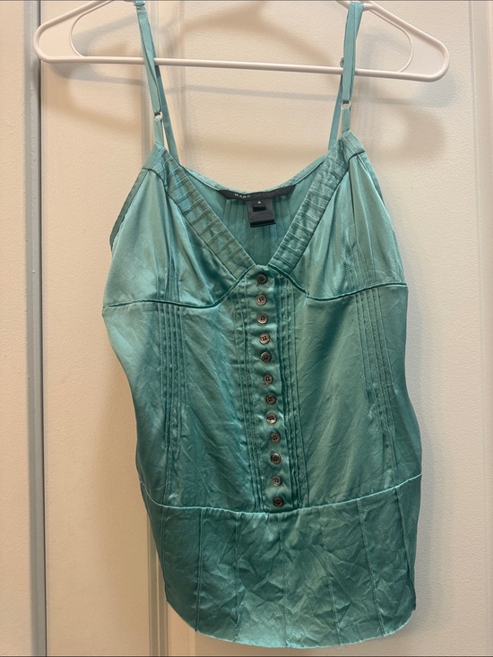 Marc Jacobs Tops - Marc Jacobs Teal blue silk Button-Front Camisole